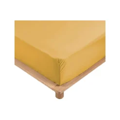 Drap Housse Percale Bonnet 30 Cm 190x90cm jaune