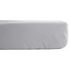 Drap housse percale pur coton peigné longues fibres 80 fils/cm² avec bonnet de 35 cm Vent du sud - Perle - 140 x 190 cm bonnet de