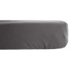 Drap housse percale pur coton peigné longues fibres 80 fils/cm² avec bonnet de 35 cm Vent du sud - Ardoise - 90 x 190 cm bonnet de
