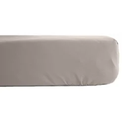 Drap housse percale pur coton peigné longues fibres 80 fils/cm² avec bonnet de 35 cm Vent du sud - Lin - 140 x 190 cm bonnet de 35