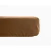 Drap housse percale pur coton peigné longues fibres 80 fils/cm² avec bonnet de 35 cm Vent du sud - Cognac - 140 x 190 cm bonnet de