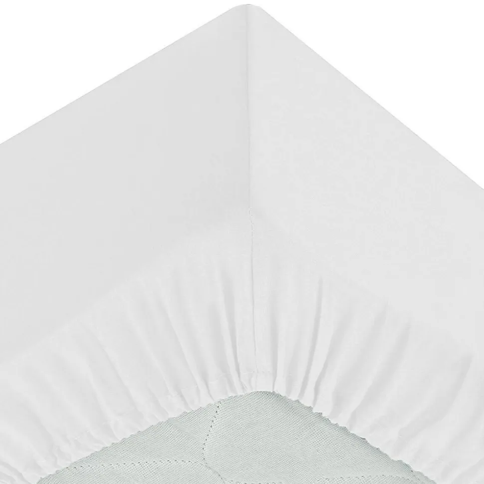 Drap housse Priscia blanc 140x190cm - Atmosphera