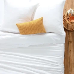 Drap housse Priscia blanc 160x200cm - Atmosphera