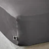 Drap housse "Salomé" Viscose de bambou 120 fils/cm² toutes dimensions - Salomé Granit - 180 x 200 cm bonnet de 30 cm