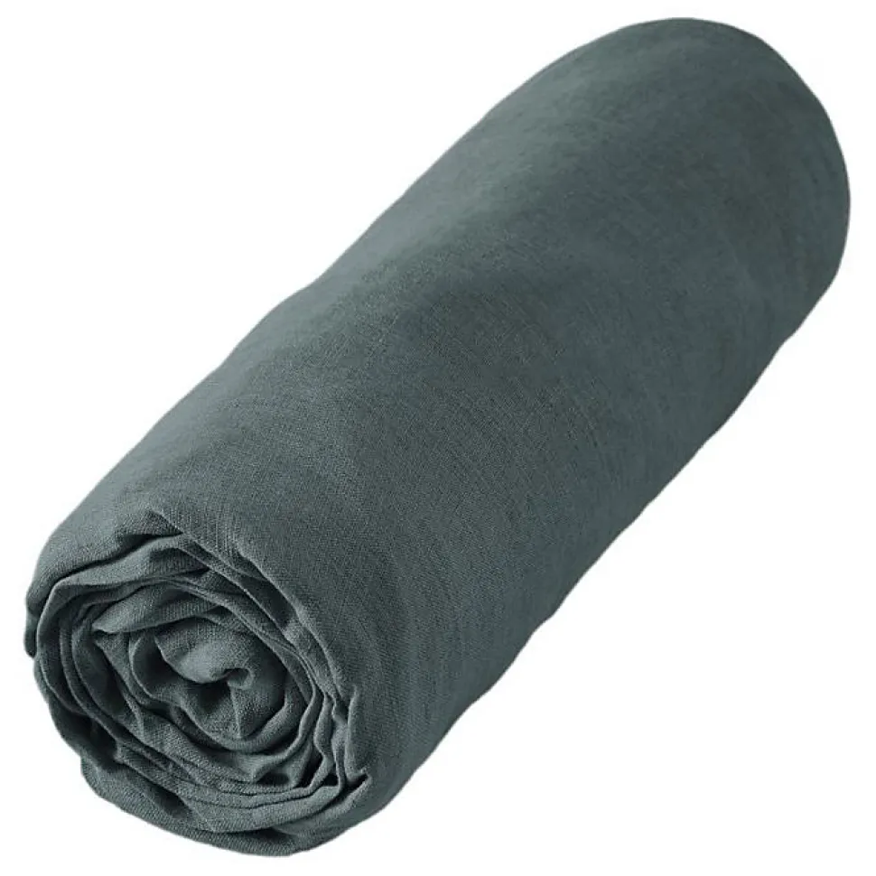Drap housse "Soline" toutes dimensions Lin lavé - Soline Ardoise - 160 x 200 cm bonnet de 30 cm