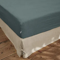 Drap housse "Soline" toutes dimensions Lin lavé - Soline Ardoise - 180 x 200 cm bonnet de 30 cm