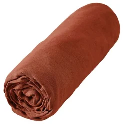 Drap housse "Soline" toutes dimensions Lin lavé - Soline Paprika - 160 x 200 cm bonnet de 30 cm
