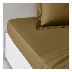Drap housse TODAY Essential - 140 x 200+30 cm - 2 personnes - 100% Coton uni - Bronze