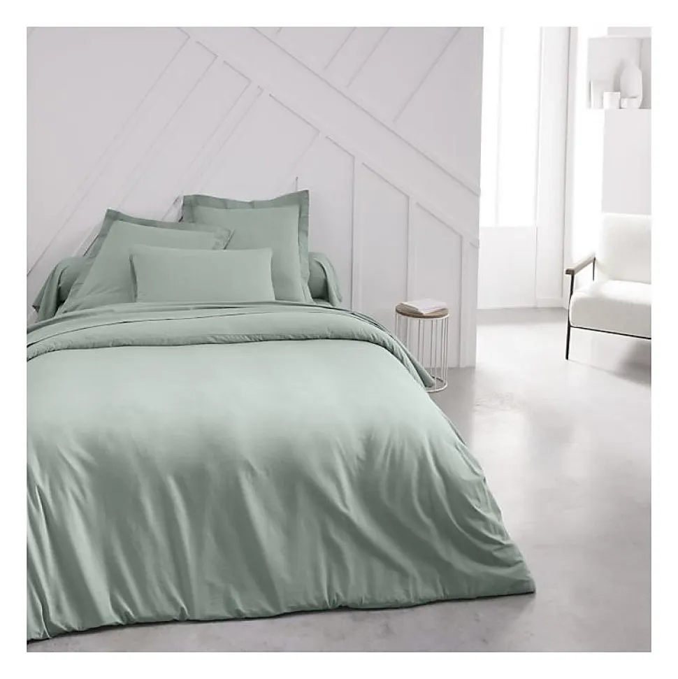 Drap housse TODAY Essential - 140 x 190 cm - 2 personnes - 100% Coton uni - Celadon