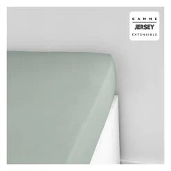 Drap housse TODAY Essential - 140 x 190+25 cm - 1 personne - 100% Coton jersey - Celadon