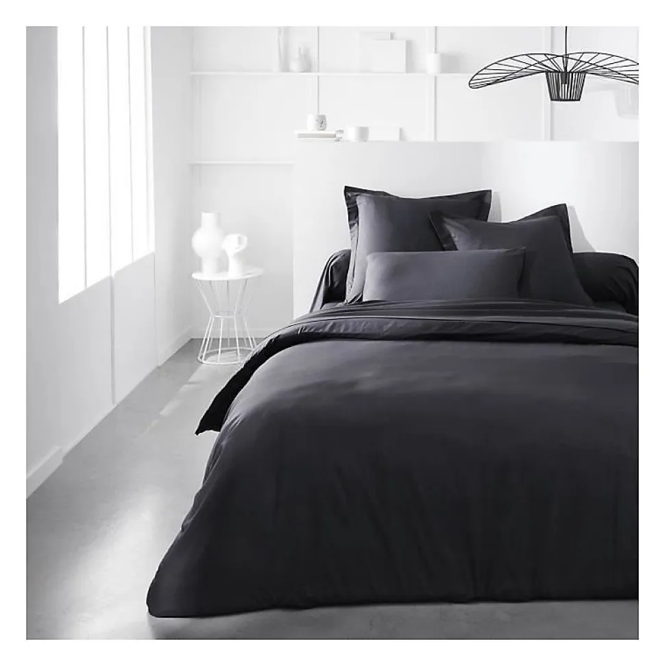 Drap housse TODAY Essential - 140 x 190 cm - 2 personnes - 100% Coton uni - Fusain