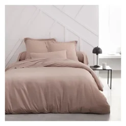 Drap housse TODAY Essential - 140 x 200+30 cm - 2 personnes - 100% Coton uni - Rose des sables