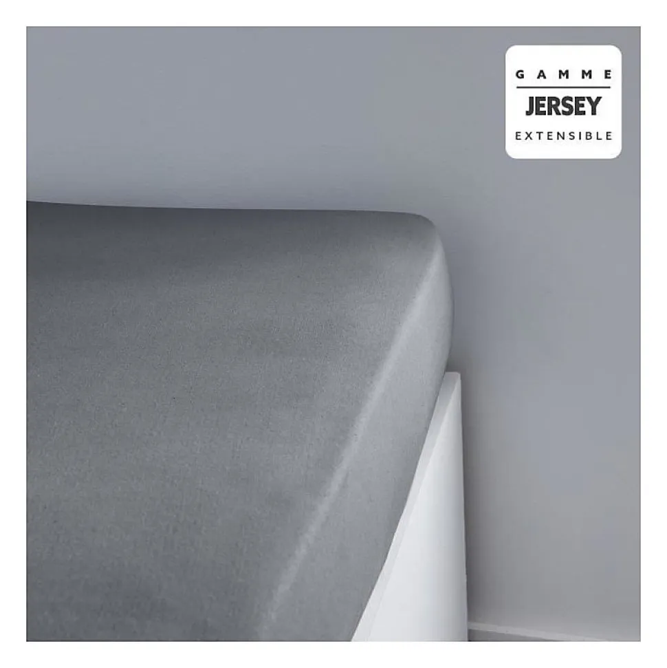 Drap housse TODAY Essential - 140 x 190+25 cm - 1 personne - 100% Coton jersey - Acier