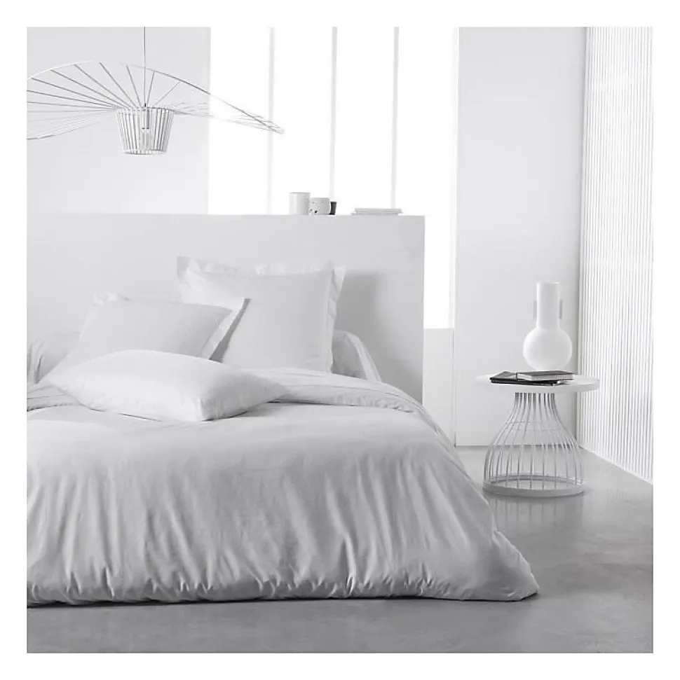 Drap housse TODAY Essential - 140 x 200+30 cm - 2 personnes - 100% Coton uni - Craie