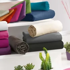 Drap housse toutes dimensions 100% Coton/57 fils/cm² - Prune - 140 x 190 cm