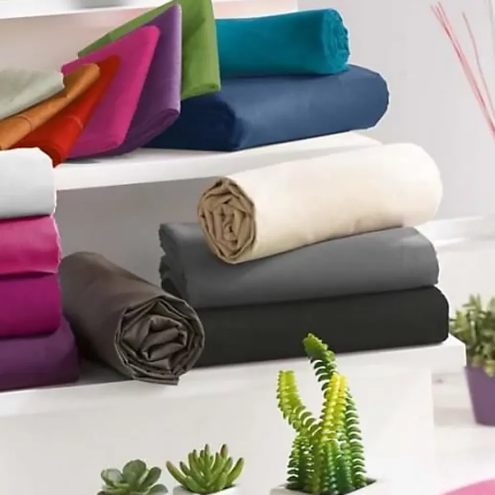 Drap housse Turquoise 180 x 200 cm / 100% coton / 57 fils/cm²