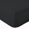 Drap Housse Uni bonnet 30 cm 100% Coton (180x190 cm - Gris Foncé)