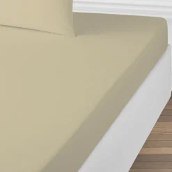 Drap housse uni en coton 57 fils 180x200cm