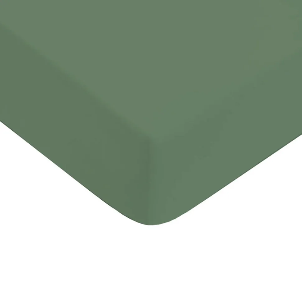 Drap housse uni en coton 57 fils 160x200cm