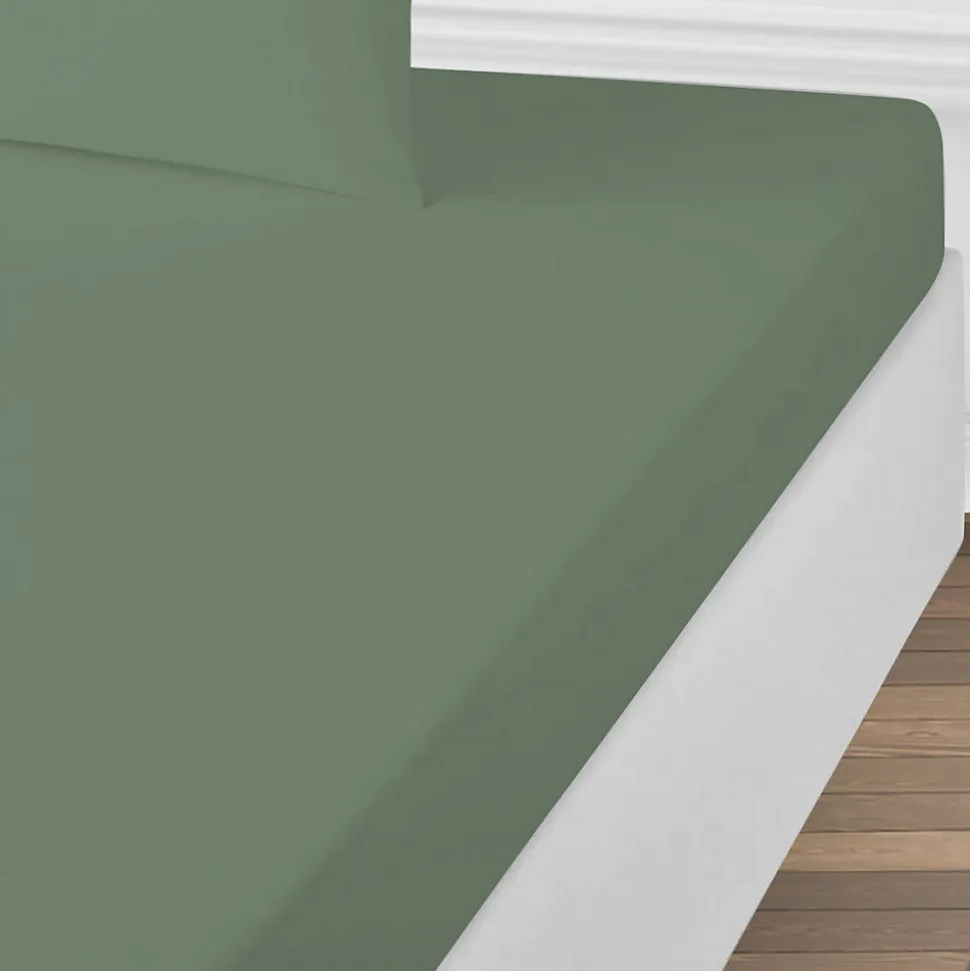 Drap housse uni en coton 57 fils 160x200cm
