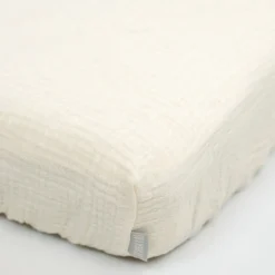 Drap housse uni en gaze de coton
