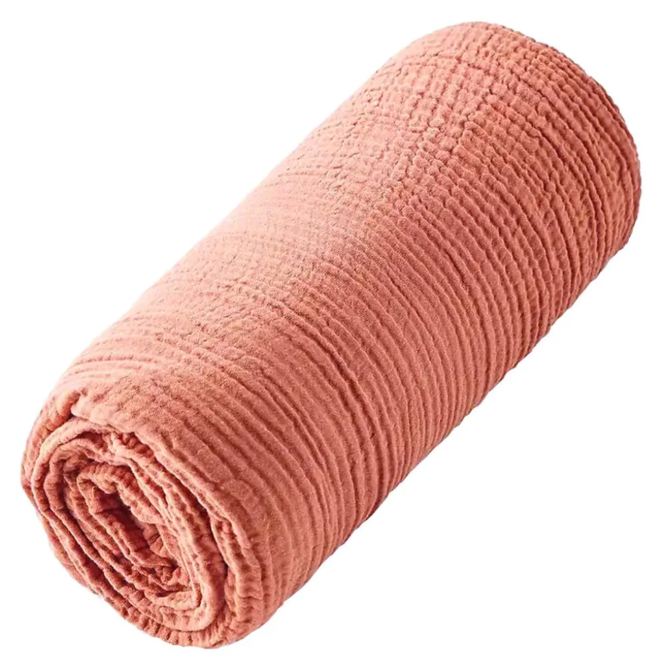 Drap housse uni en gaze de coton