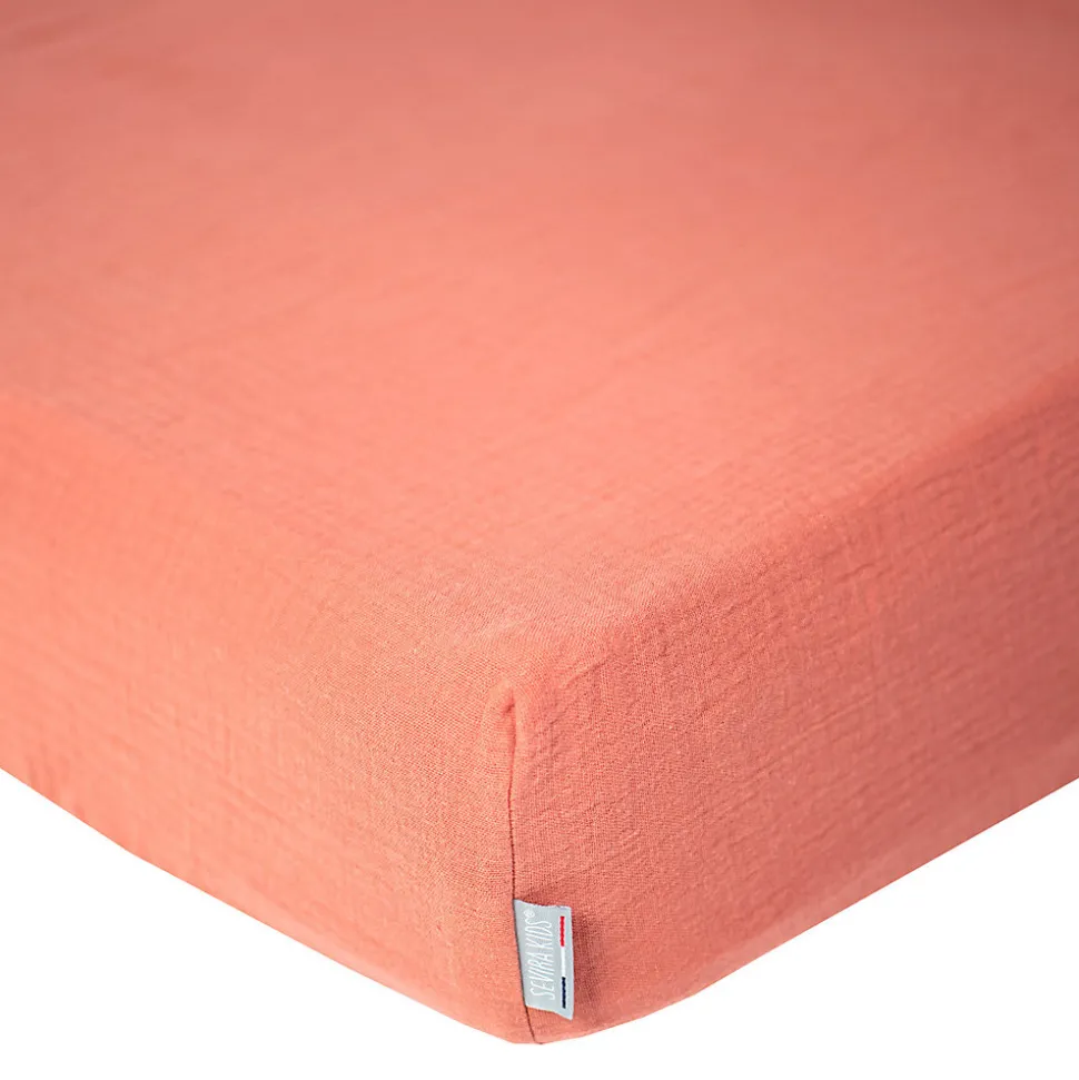 Drap housse uni en gaze de coton