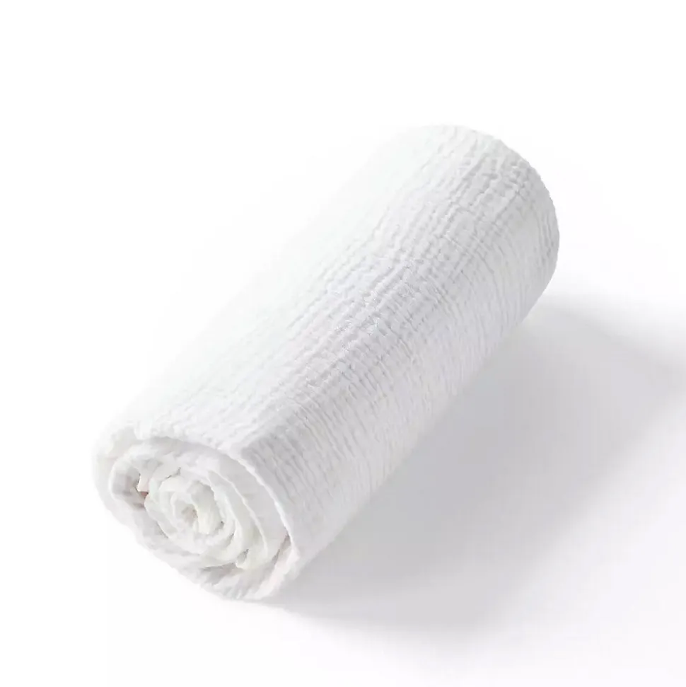 Drap housse uni en gaze de coton