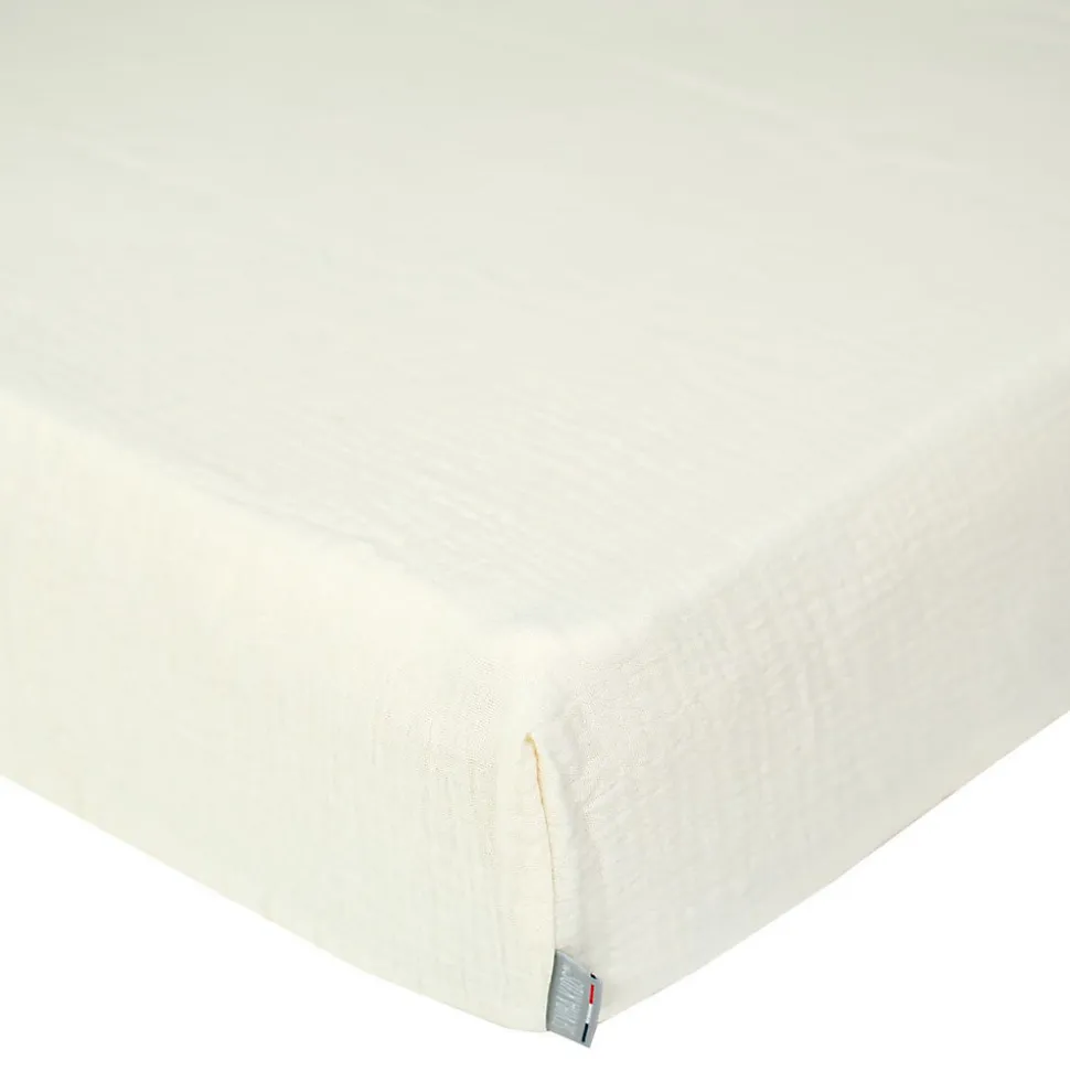 Drap housse uni en gaze de coton