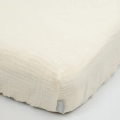 Drap housse uni en gaze de coton