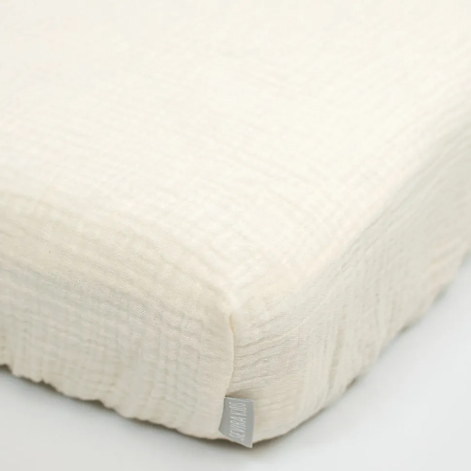 Drap housse uni en gaze de coton