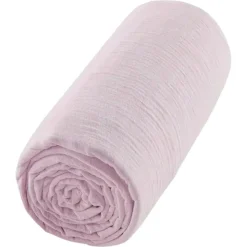 Drap housse uni en gaze de coton