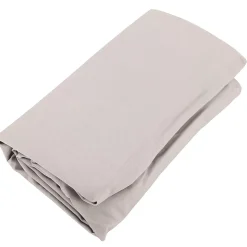 Drap housse uni 180x200 cm bonnet 35 cm percale de coton MANOIR beige Lin