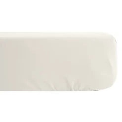 Drap housse uni 80x200 cm bonnet 35 cm percale de coton MANOIR Ivoire