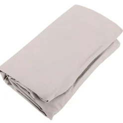 Drap housse uni 160x200 cm bonnet 35 cm percale de coton MANOIR beige Lin