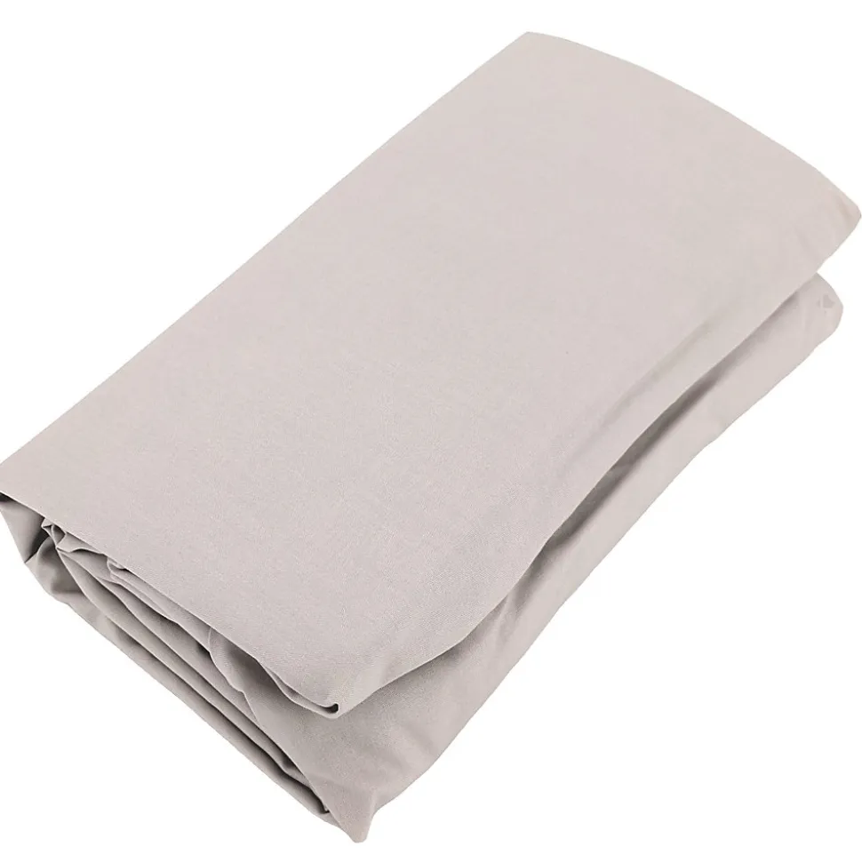 Drap housse uni 160x200 cm bonnet 35 cm percale de coton MANOIR beige Lin