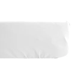 Drap housse uni 160x200 cm bonnet 35 cm percale de coton MANOIR blanc Neige