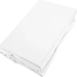 Drap housse uni 160x200 cm bonnet 35 cm percale de coton MANOIR blanc Neige