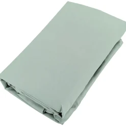 Drap housse uni 160x200 cm bonnet 35 cm percale de coton MANOIR vert Lichen