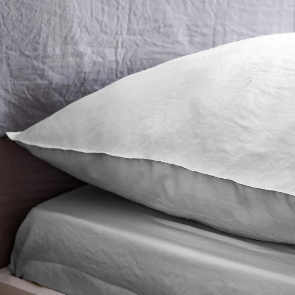 Drap housse uni 140x190 cm MILA 100% polyester micro lavée gris perle