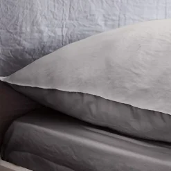 Drap housse uni 140x190 cm MILA polyester micro lavée gris anthracite