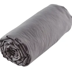 Drap housse uni 140x190 cm MILA polyester micro lavée gris anthracite