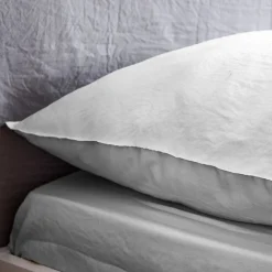 Drap housse uni 160x200 cm MILA 100% polyester micro lavée gris perle