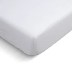 Drap Housse uni 180x200cm PERCALE BLANC