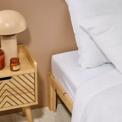 Drap Housse uni 180x200cm PERCALE BLANC