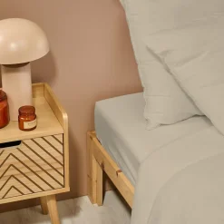 Drap Housse uni 140x190cm PERCALE LIN