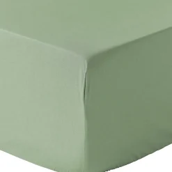 Drap housse 180x200 + 30 cm 100% Percale de Coton 80 fils Sauge