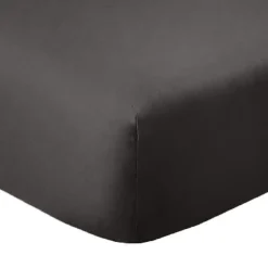 Drap housse 90x190 +35 cm Coton 57 fils Gris Foncé
