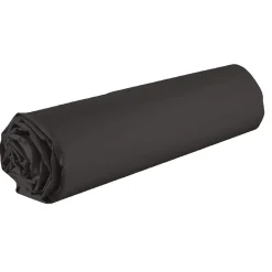 Drap housse 90x190 +35 cm Coton 57 fils Gris Foncé