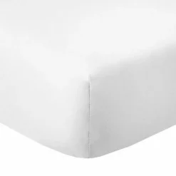 Drap housse 90x190 +35 cm Coton 57 fils Blanc